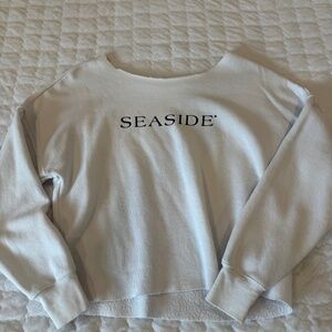 Off the shoulder White Seaside Sweatshirt